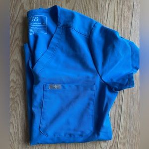 Figs XS Catarina One Pocket Scrub Top - Capri Blue